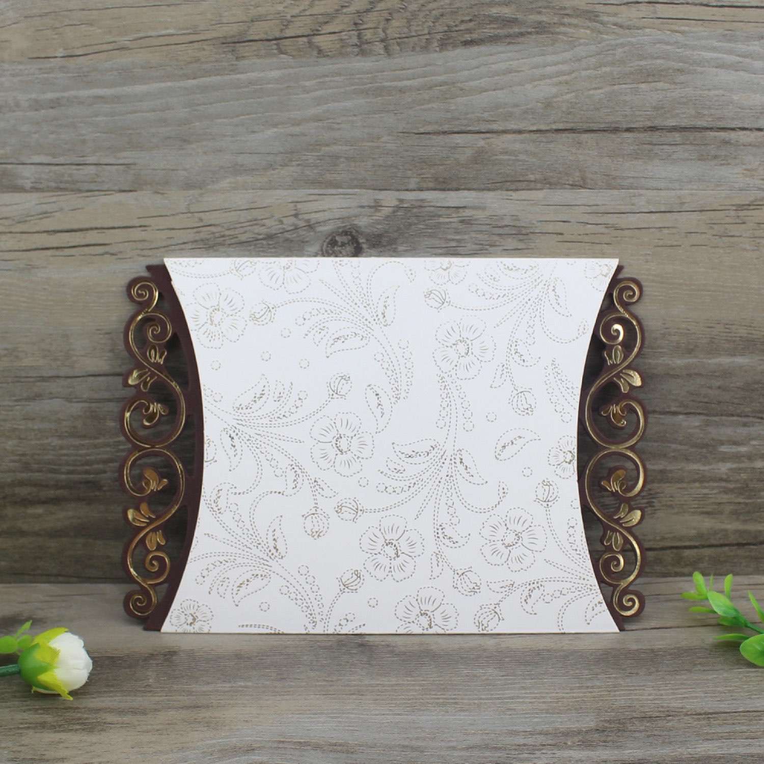 Greeting Card Foil Printing Floral Pattern Invitation Card Customized 